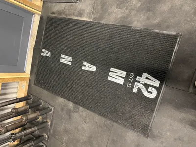 Used in a high traffic area paints already wearing off Thought being a commercial mat that the sign would be actually a part of the material didnt realise its just painted on Dont think its going to last long