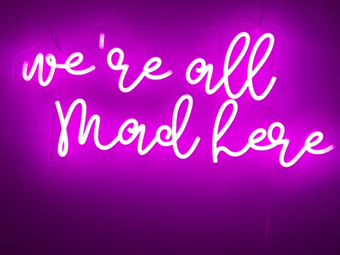 ImprintNow.co.nz - We're All Mad Here Neon Sign