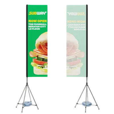 The flag is only printed on one side. The rear section will be a plain white space.