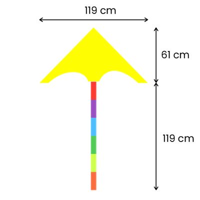 61cm L x 119cm W (119cm Tail Length)