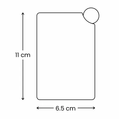 Rectangle 6.5 cm  x 11 cm