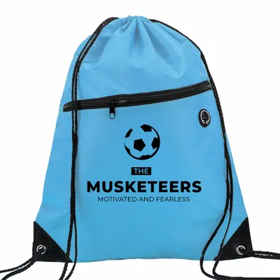Zipper Drawstring Bag With Headphone Slots - Imprint Now - NZ