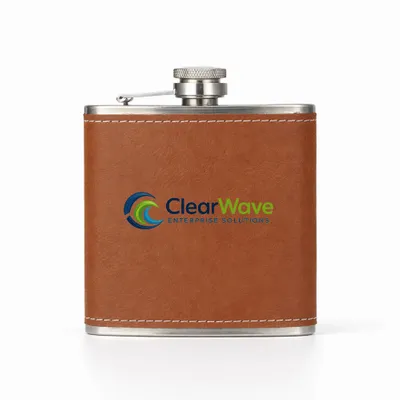 Leather Wrapped Hip Flasks - Imprint Now - NZ