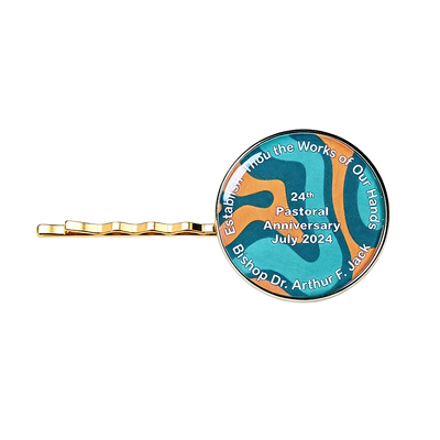 Epoxy Dome Metal Hair Clips