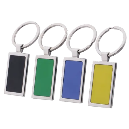Coloured Rectangle Metal Keychain