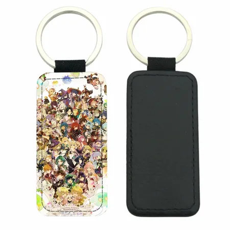 Curved Rectangle Leather Keychain - Imprint Now - NZ