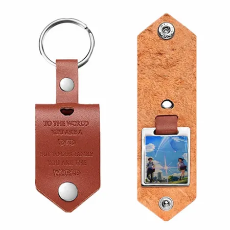 Artistic Laser Cut Leather Keychain - Imprint Now - NZ