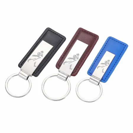 Classic Metal & Leather Keychain - Imprint Now - NZ