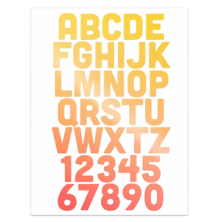 Alphanumeric Heat Transfer Patches - Imprint Now - NZ