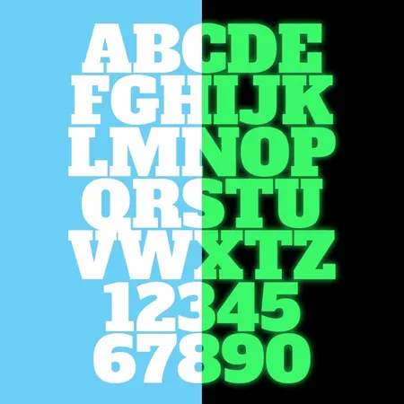 Alphanumeric Glow In The Dark Patches - Imprint Now - NZ