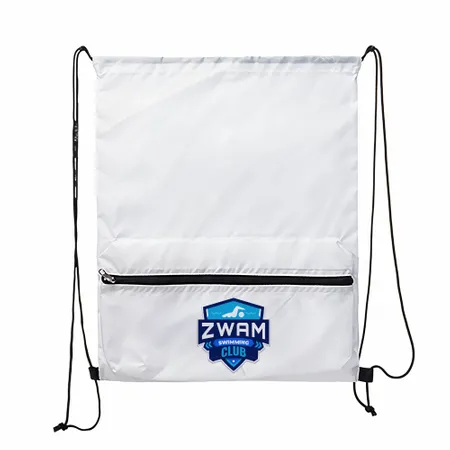 Zip Pocket Drawstring Bag Zip Pocket Drawstring Bag - Imprint Now - NZ