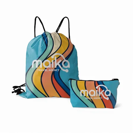 Drawstring Bag and Pouch Set Drawstring Bag and Pouch Set - Imprint Now - NZ