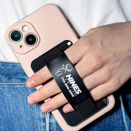 Leather Phone Wallet with Hand Grip - Imprint Now - NZ