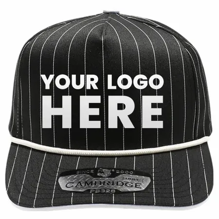 Pit Bull Cambridge PB328R 5-Panel Pinstripe Snapback Hat With Rope - Imprint Now - NZ