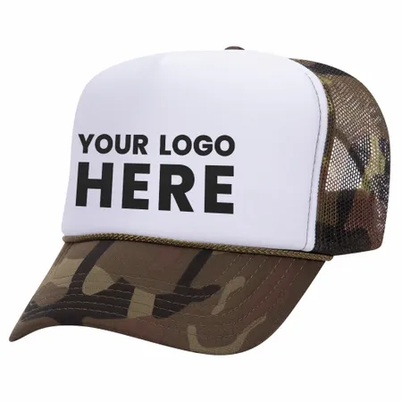 Otto 49-158 5-Panel High Crown Foam Trucker Hat - Camo - Imprint Now - NZ