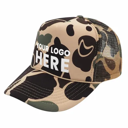Nissun CSC - Foam Trucker Camo Hat, 5-Panel Camouflage Cap - Imprint Now - NZ