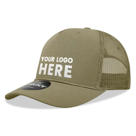 Decky 6040 - 5 Panel Mid Profile Structured Cotton/Poly Blend Trucker w/Rope - Imprint Now - NZ