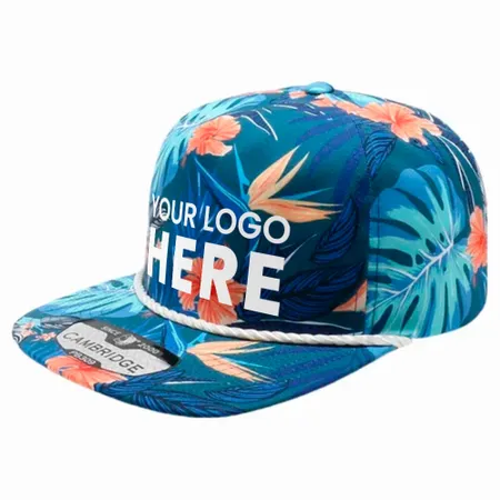 Pitbull Cambridge PB309 5 Panel Unstructured Floral Rope Hat - Imprint Now - NZ