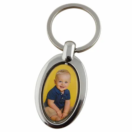 Spinning Oval Metal Keychain - Imprint Now - NZ