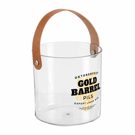 Leather-Strap Clear Drink Buckets - Imprint Now - NZ