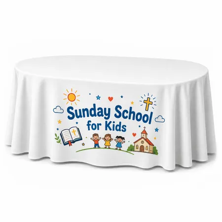 Custom Oval Table Covers - Imprint Now - NZ