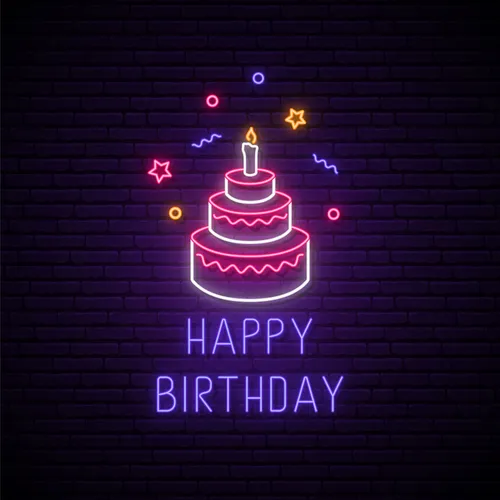 Happy Birthday with Cake Neon Sign - Imprint Now - NZ