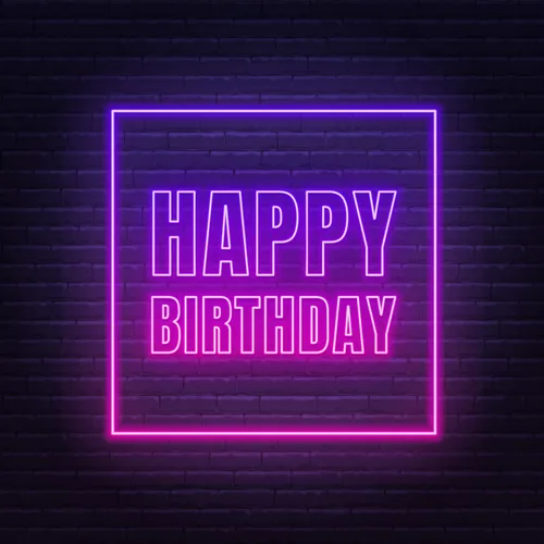 Happy Birthday Framed Neon Sign - Imprint Now - NZ