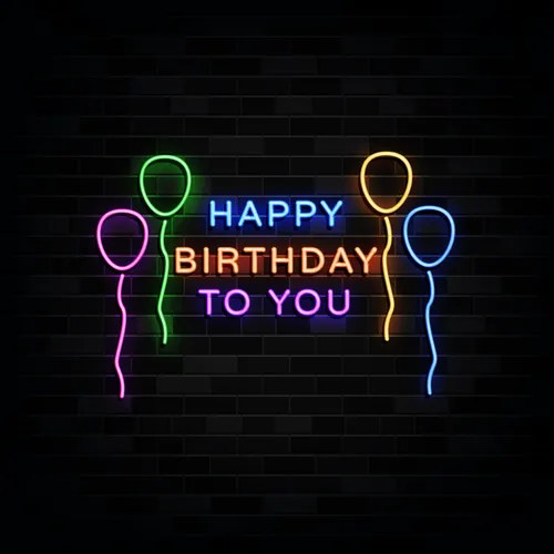 Happy Birthday To You with Balloons Neon Sign - Imprint Now - NZ
