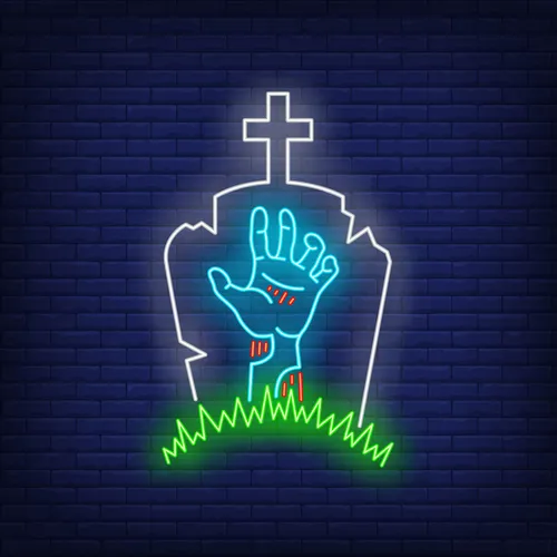 Gravestone Zombie Hand Neon Sign - Imprint Now - NZ