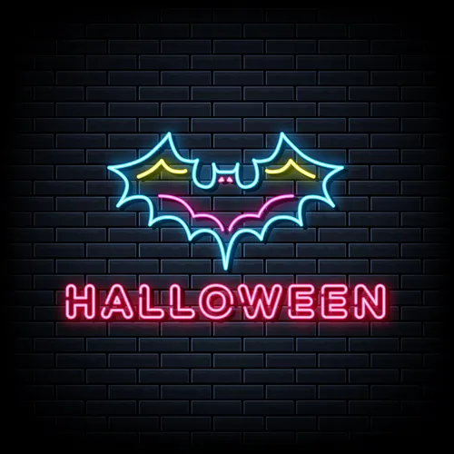 Halloween Neon Sign with Bat - Imprint Now - NZ