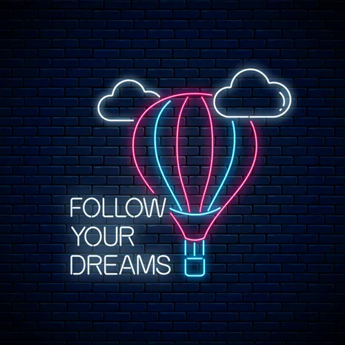 Follow Your Dreams With Hot Air Balloon Neon Sign - Imprint Now - NZ