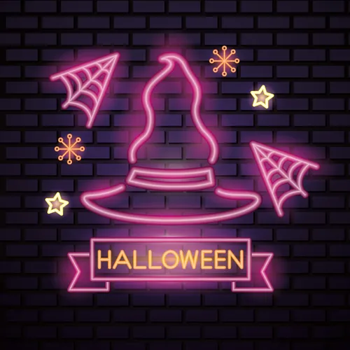 Pink Witch Hat Halloween Neon Sign - Imprint Now - NZ