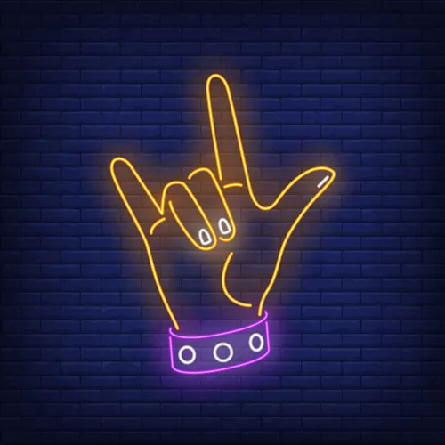 Rock Gesture Neon Sign - Imprint Now - NZ