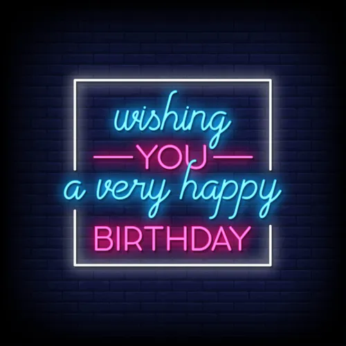 Wishing You A Very Happy Birthday Neon Sign - Imprint Now - NZ