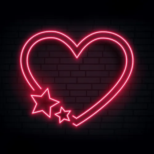 Red Love Heart Star Neon Sign - Imprint Now - NZ