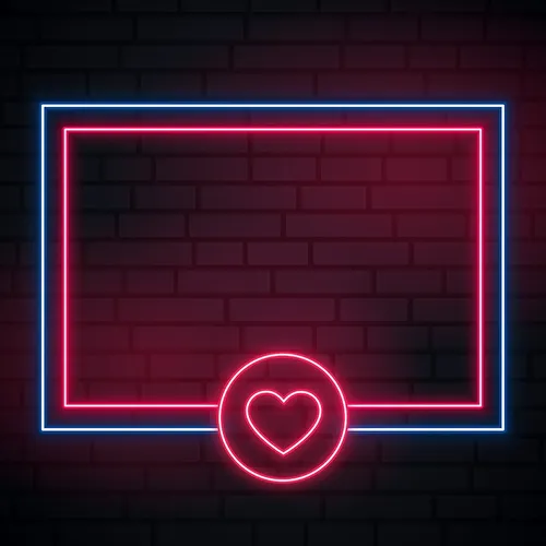 Love Heart Neon Glowing Frame Neon Sign - Imprint Now - NZ