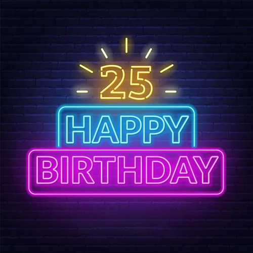 25th Happy Birthday Neon Sign - Imprint Now - NZ