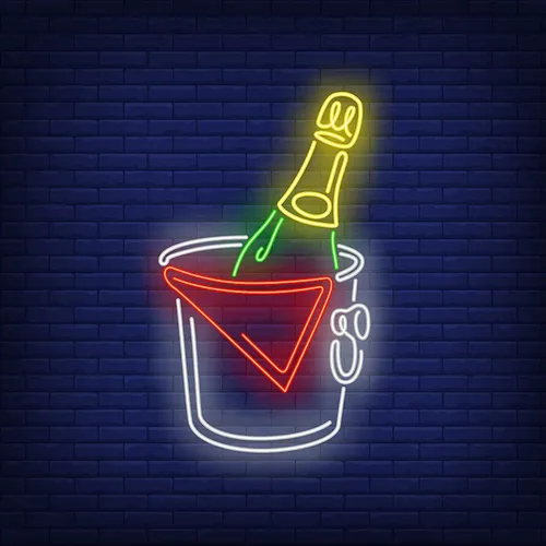 Wine in Ice Bucket Neon Sign - Imprint Now - NZ