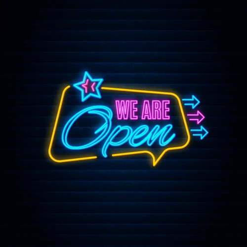 We are Open This Way Neon Sign - Imprint Now - NZ