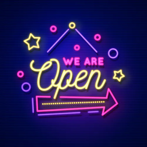 We Are Open Hanging Neon Sign - Imprint Now - NZ