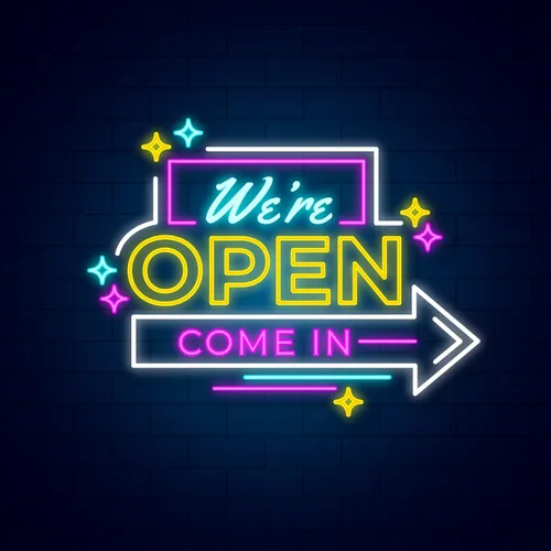 We're Open Come In Neon Sign - Imprint Now - NZ