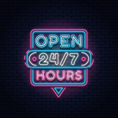 24/7 Open Hours Neon Sign - Imprint Now - NZ