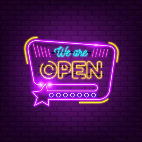 We Are Open With Star Icon Neon Sign - Imprint Now - NZ
