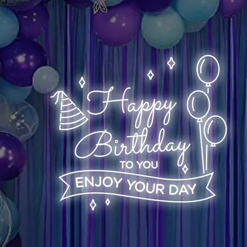 Happy Birthday Enjoy Your Day Neon Sign - Imprint Now - NZ