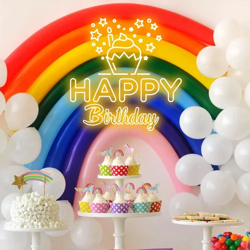 Happy Birthday Cupcake Neon Sign - Imprint Now - NZ