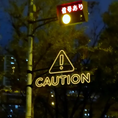 Caution Neon Sign - Imprint Now - NZ