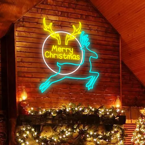 Merry Christmas Deer Neon Sign - Imprint Now - NZ