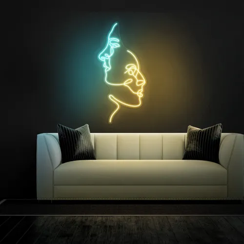 TWO FACE Graphic Neon Sign - Imprint Now - NZ