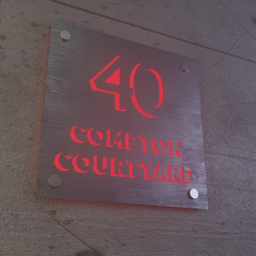 Laser Cutout Backlit Lightbox House Number - Imprint Now - NZ