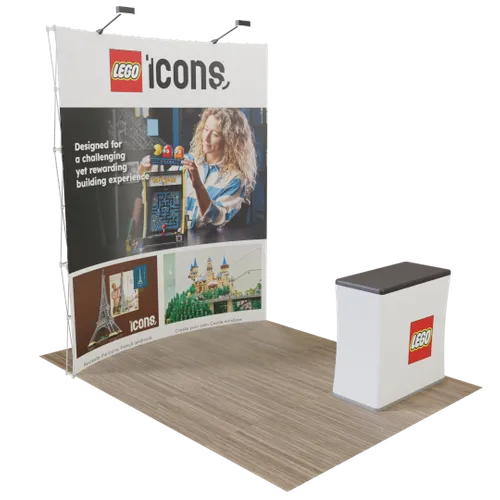 Custom Curved Pop-up Trade Show Display Stand 2.4 m x 2.4 m - Imprint Now - NZ
